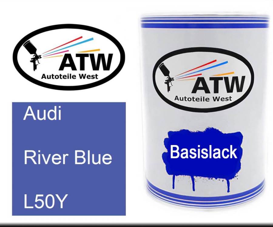 Audi, River Blue, L50Y: 500ml Lackdose, von ATW Autoteile West.